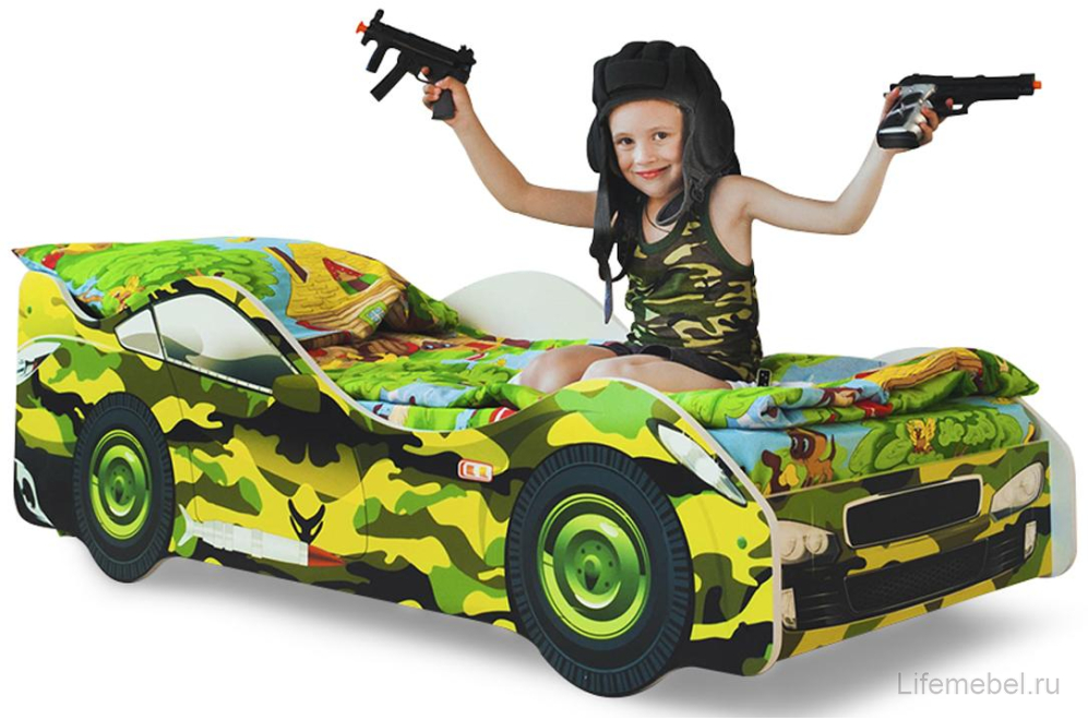 Кровать-машина Хаки 70х160