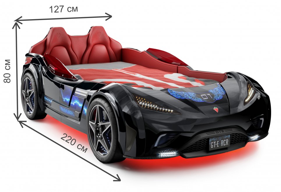 Кровать-машина GTE 100х190 черная