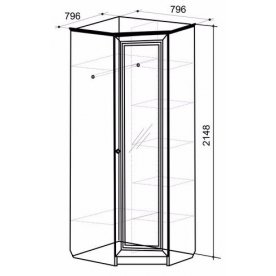 Шкаф угловой малый Алиса с зеркалом