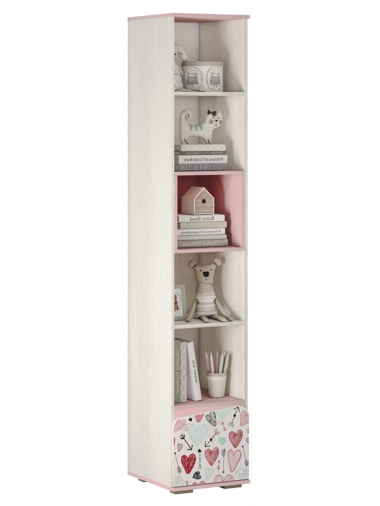 Стеллаж Малибу ПН-12 ясень белый / айскрим / белый 