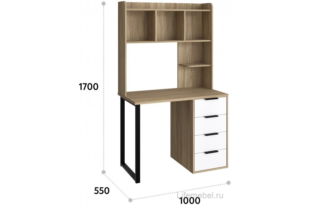 Надстройка для стола П-100 блэквуд ячменный