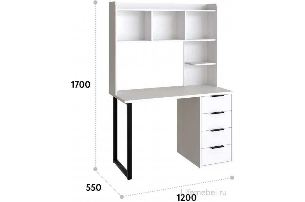 Надстройка для стола П-101 белый структурный