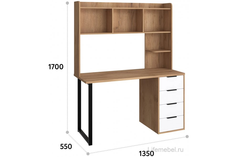 Надстройка для стола П-102 дуб крафт золотой