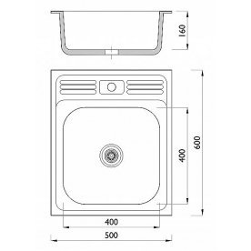 Мойка накладная 506016 0,6 1Ч1К