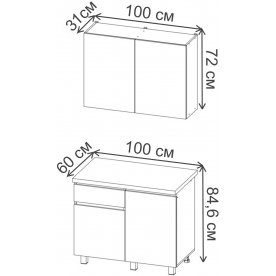 Кухня Лофт 1.0 м