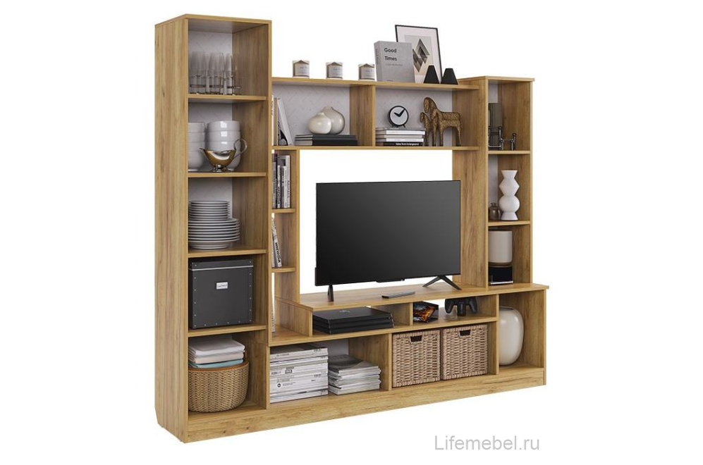 Готовая гостиная Токио дуб крафт золотой / белое дерево