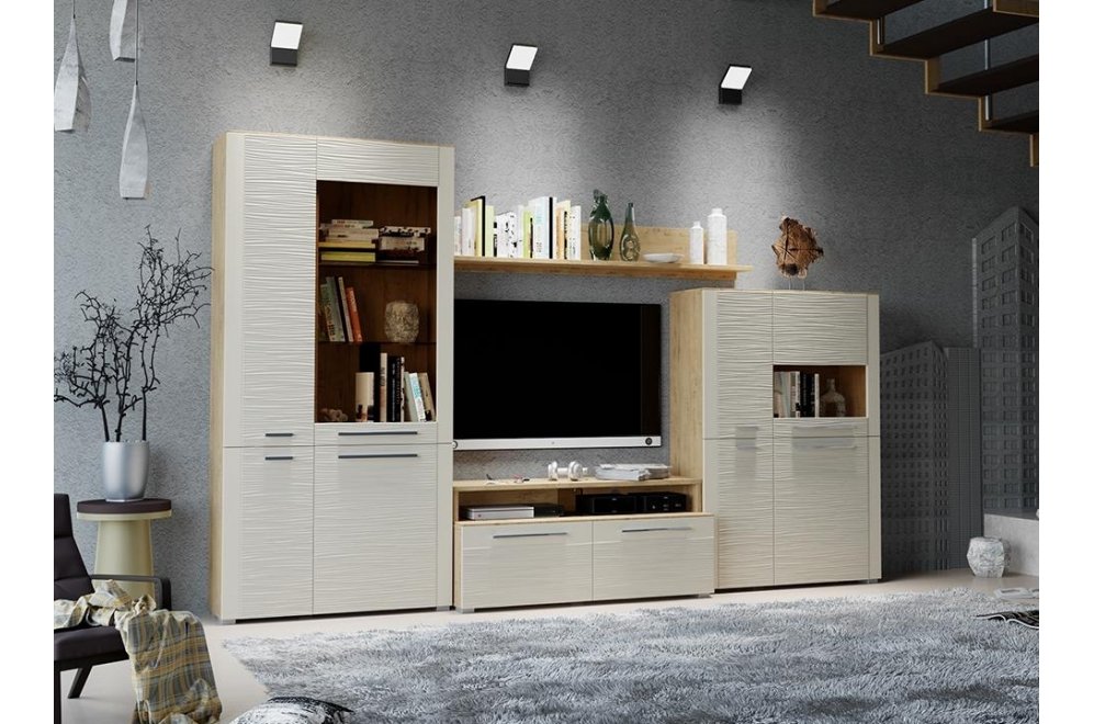 Модульная гостиная Николь 3 бунратти / фон бежевый