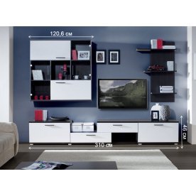 Гостиная DOMINGO дуб венге / белый блеск