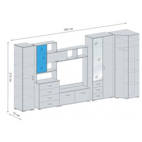 Модульная гостиная Рошель-2 комплектация 1