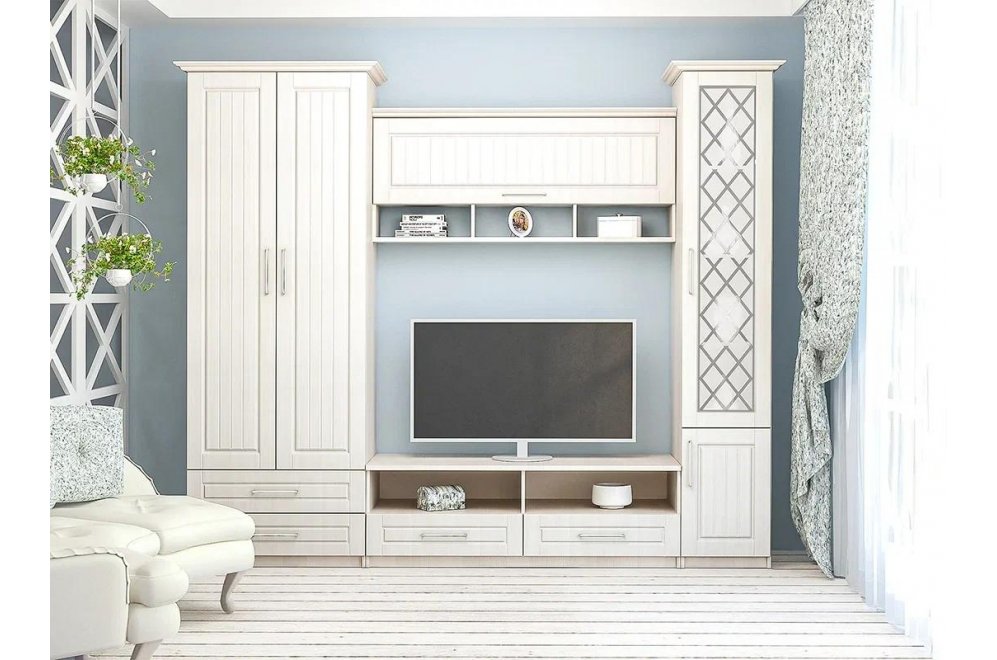 Готовая гостиная Аллегро 9 прованс бодега / сандал белый