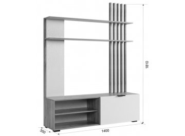 Готовая гостиная Бери К2 дуб крафт золотой / графит