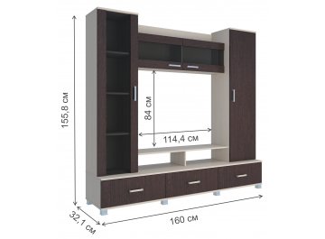 Готовая гостиная Бхих-8 дуб молочный / венге