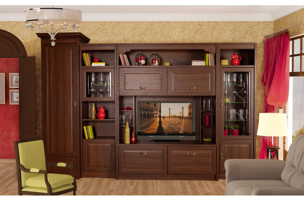 Готовая гостиная Флоренция 664 дуб оксфорд