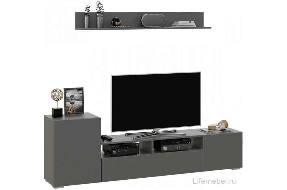Готовая гостиная Сильвия графит серый
