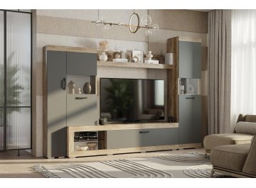 Готовая гостиная Тесла ГС-01 дуб каньон / белый