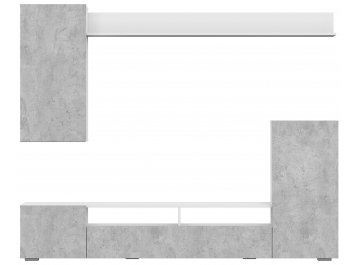 Готовая гостиная Oluwande белый / цемент светлый