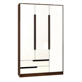 Шкаф трехдверный Гавана венге/ акрил белый