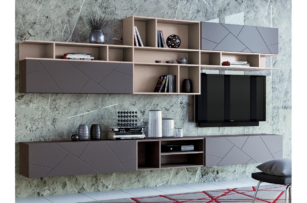 Модульная гостиная Summit софт графит / капучино / ясень анкор темный комплектация 1