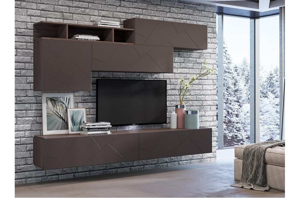 Модульная гостиная Summit софт графит / ясень анкор темный комплектация 4