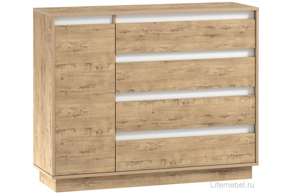 Модульная гостиная Virginia комплектация 2 белый скандинавский / дуб бунратти