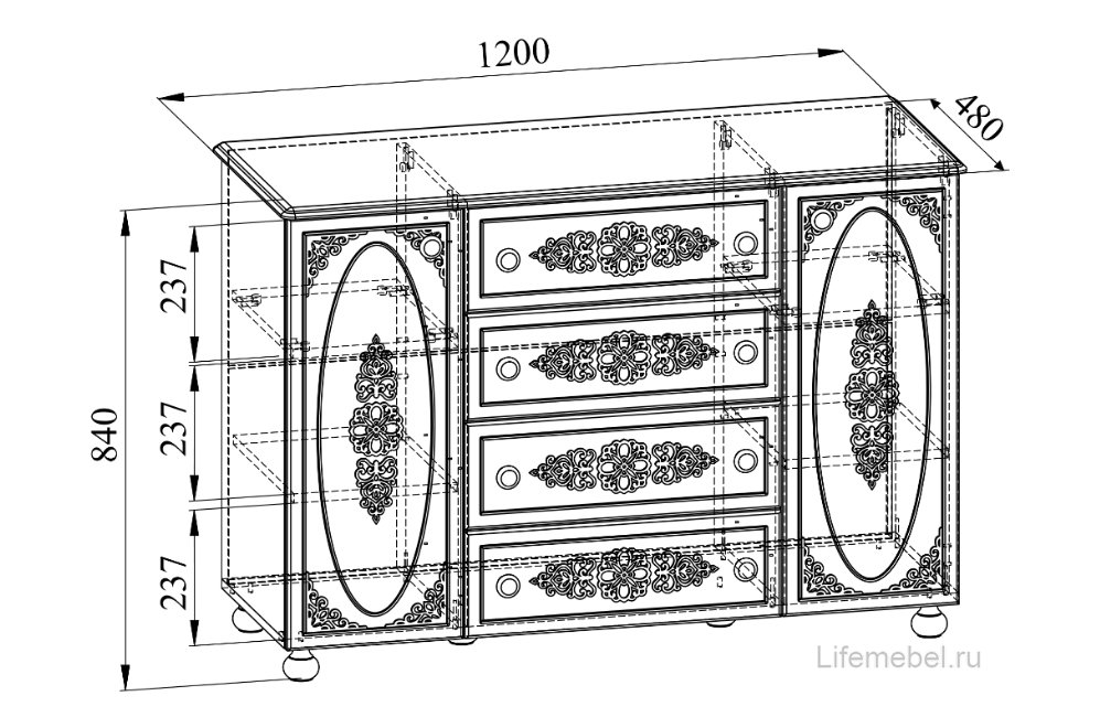 Модульная гостиная Ассоль белое дерево комплектация 1