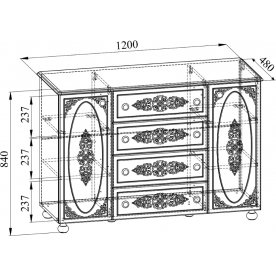 Модульная гостиная Ассоль комплектация 3