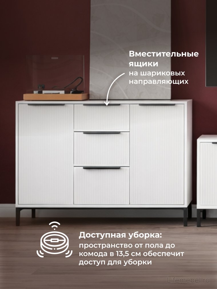 Модульная гостиная Иадама белый / белый глянец комплектация 2