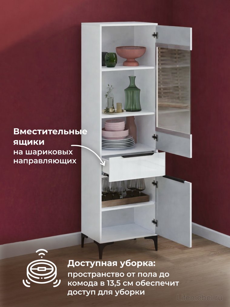 Модульная гостиная Иадама белый / белый глянец комплектация 5