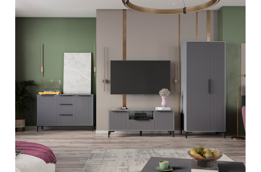 Модульная гостиная Иадама графит / графит софт комплектация 1