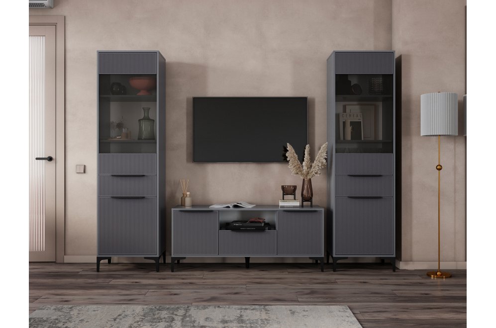 Модульная гостиная Иадама графит / графит софт комплектация 4