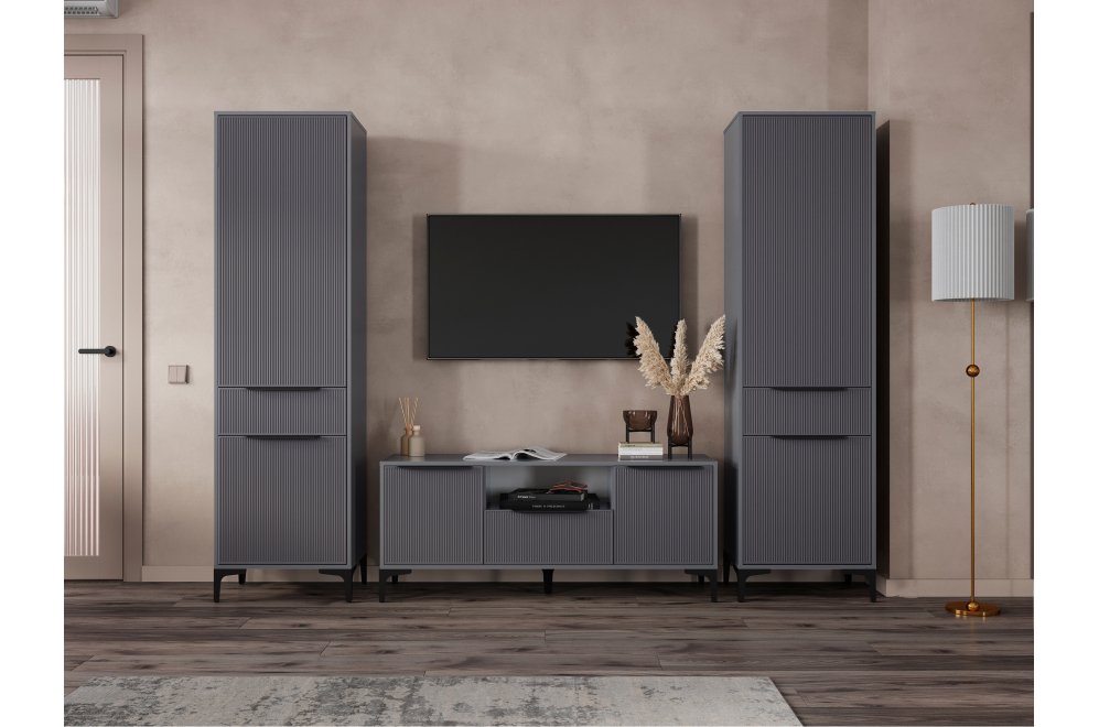 Модульная гостиная Иадама графит / графит софт комплектация 8