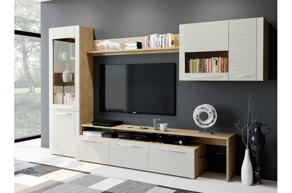 Модульная гостиная Николь 8 бунратти / фон бежевый