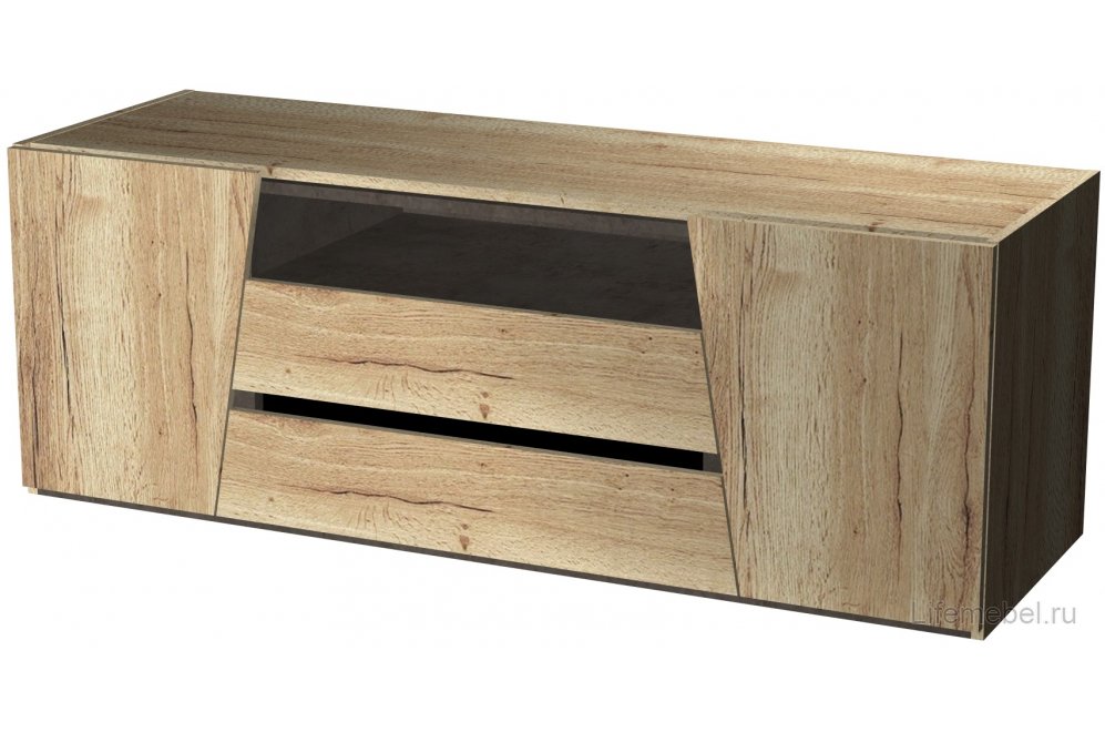 Модульная гостиная Стреза дуб галифакс натуральный / бетон чикаго темно-серый