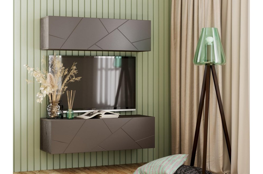 Модульная гостиная Summit 5 софт графит / ясень анкор темный комплектация 15