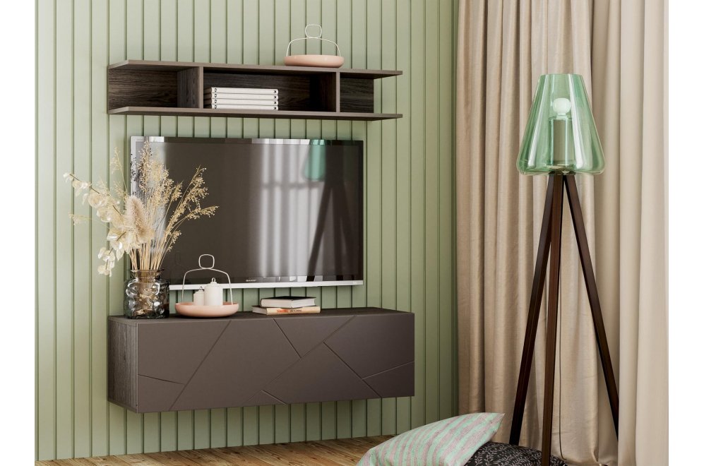 Модульная гостиная Summit 6 софт графит / ясень анкор темный комплектация 16