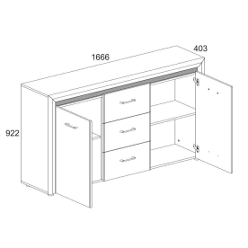 Модульная гостиная WhiteBlack комплектация 1