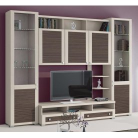 Стенка для гостиной Фиджи (комплектация 19) дуб белфорт / каналы дуба