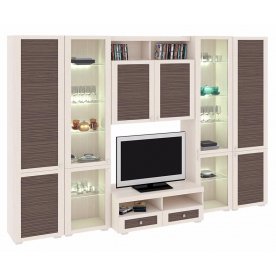 Стенка для гостиной Фиджи (комплектация 27) дуб белфорт / каналы дуба