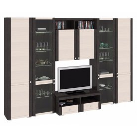 Стенка для гостиной Фиджи (комплектация 27) венге цаво / дуб белфорт