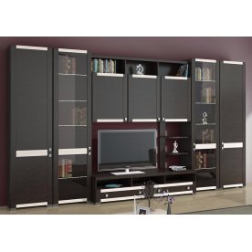 Стенка для гостиной Фиджи (комплектация 5) венге цаво / венге цаво