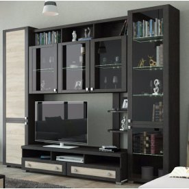 Стенка для гостиной Фиджи (комплектация 9) венге цаво / дуб сонома