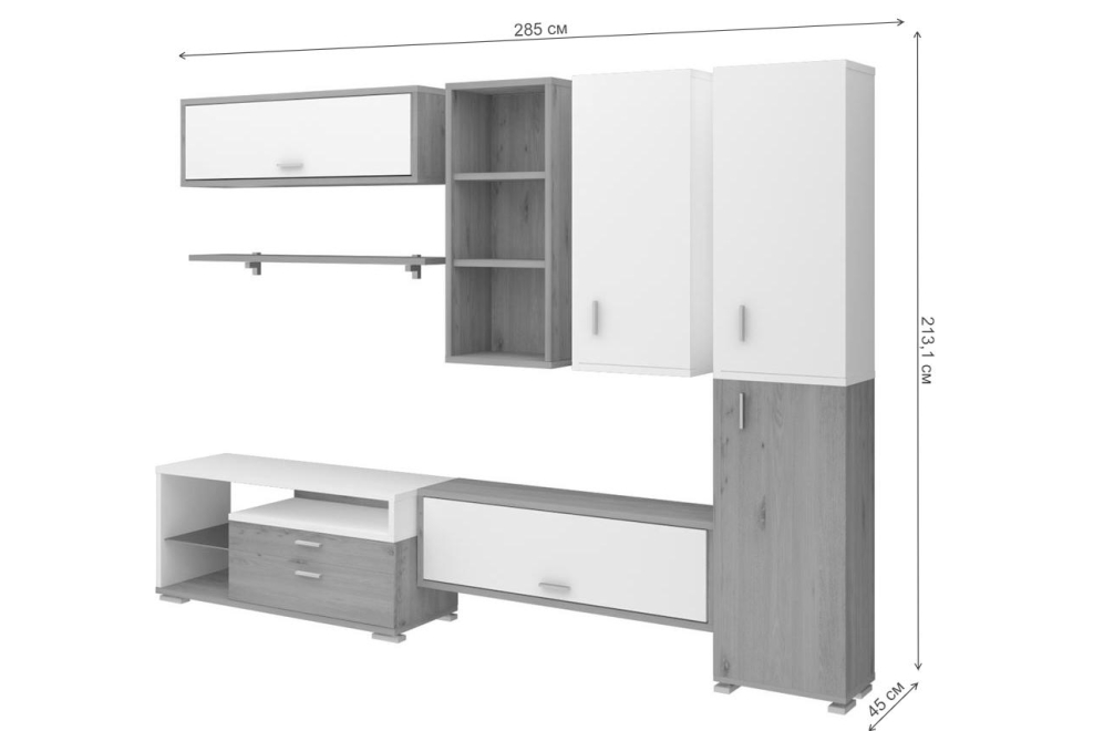 Стенка Лофт 4 В Домино венге