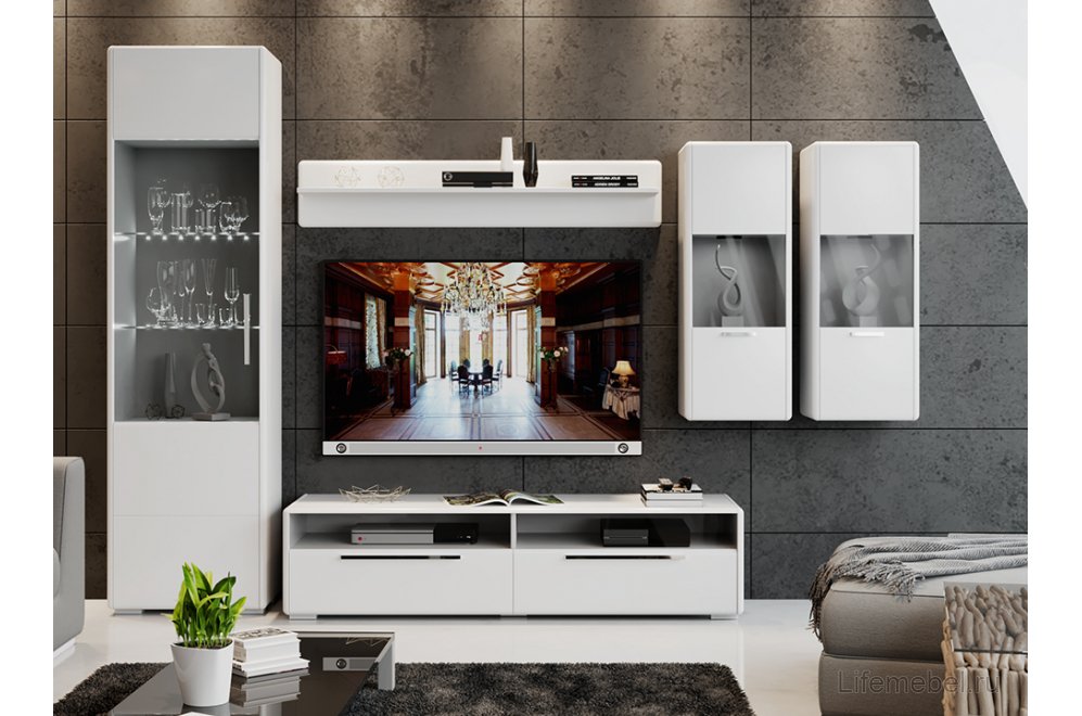 Шкаф навесной Наоми ТД-208.07.27 белый глянец