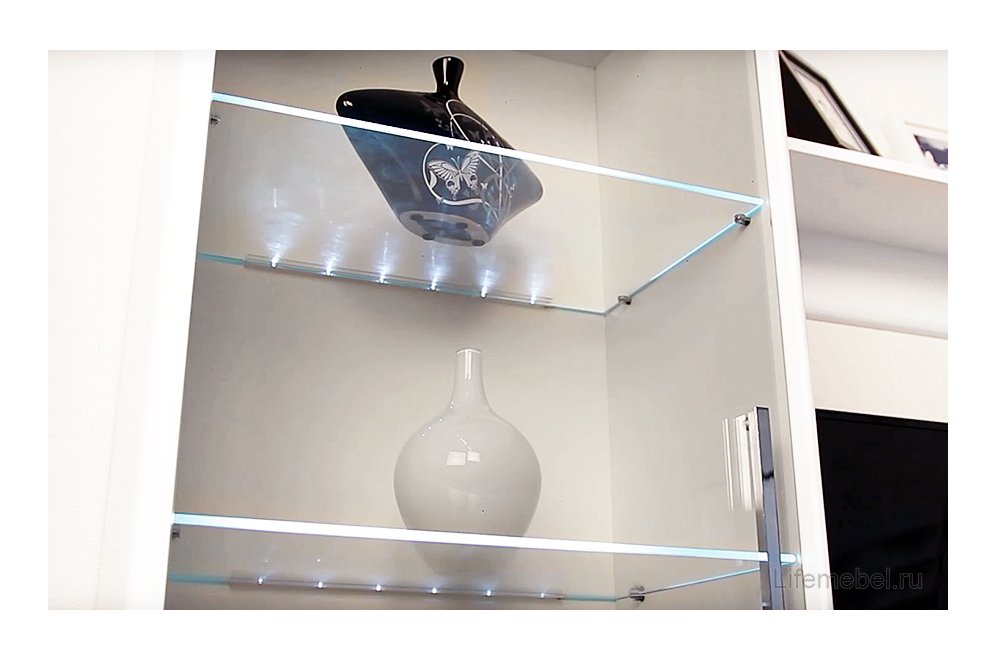 Витрина Наоми ТД-208.07.25 белый глянец