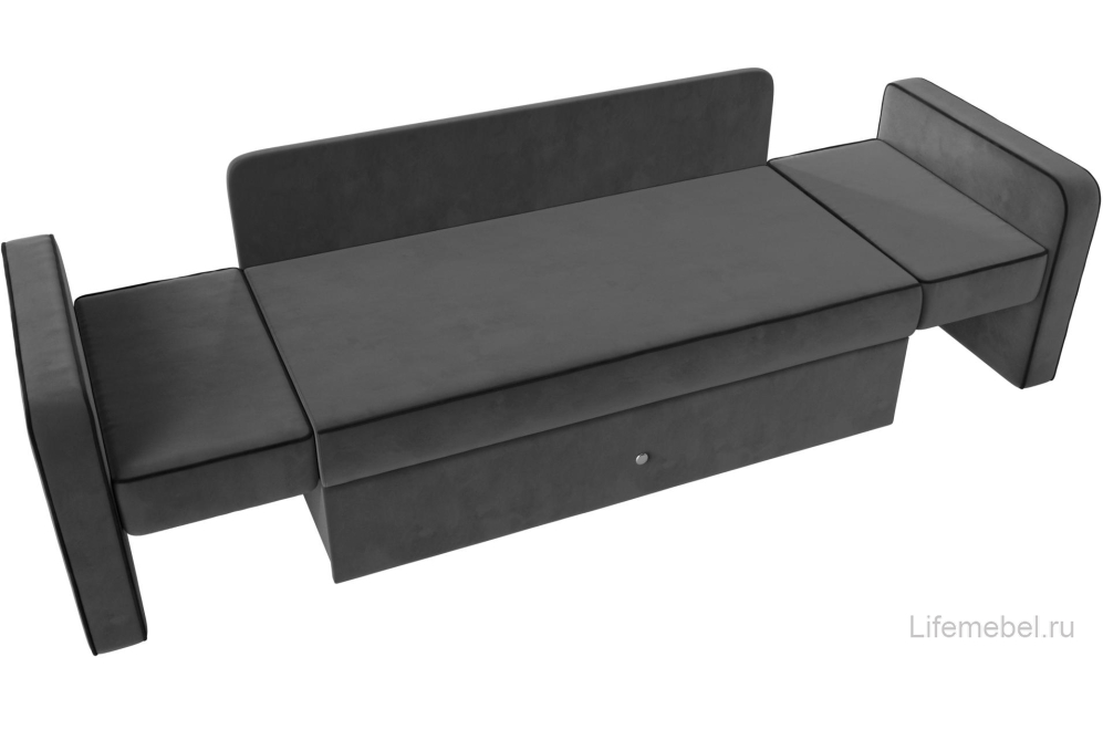 Детский диван Соната-Арт серый / черный велюр трансформер