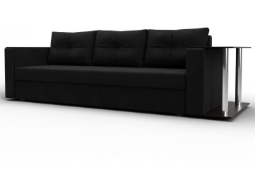 Диван Дельта-Прайм черный микровельвет