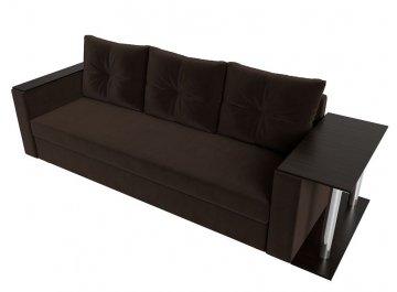 Диван-кровать Атланта правый микровельвет коричневый
