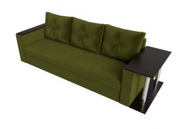 Диван-кровать Атланта правый микровельвет зеленый