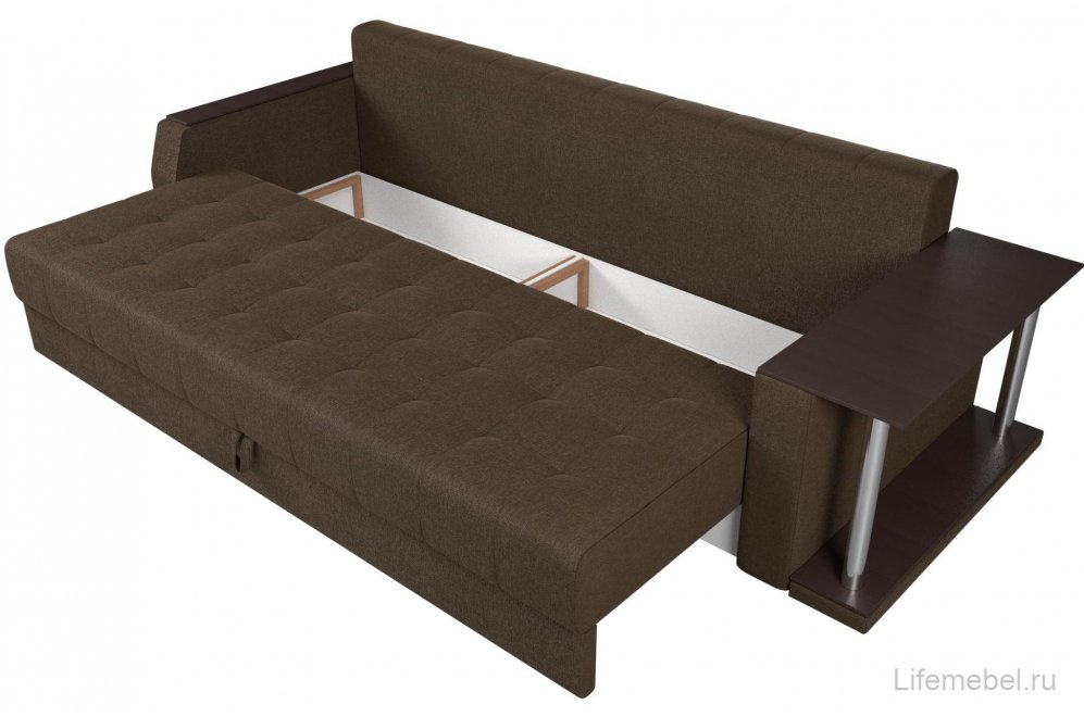 Диван Атлант правый рогожка коричневая