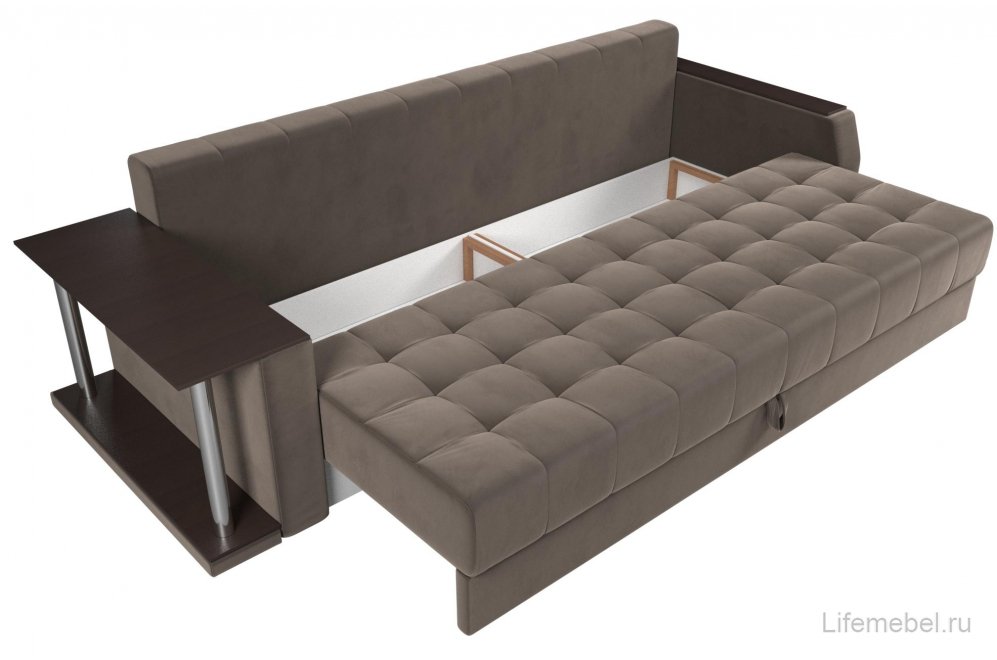 Диван Валента велюр коричневый